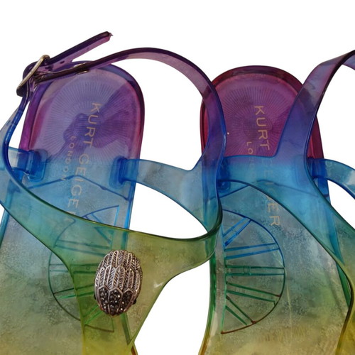 Kurt Geiger Maddison Rainbow Jelly Flat Sandals Size 39 New
