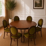 Dining table set with 6 chairs like new, solid wood