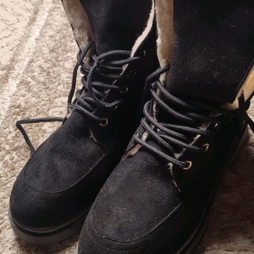 Shein boots new with inner fur, size 40, black