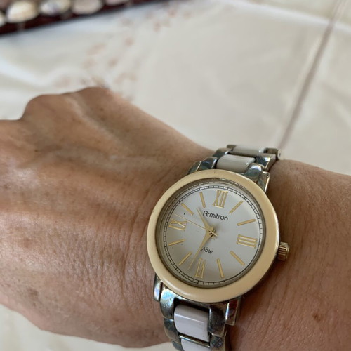 Armitron women's watch with two-tone metal bracelet, like new