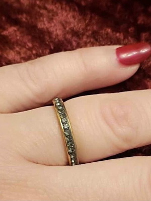 Ring with black zircon new
