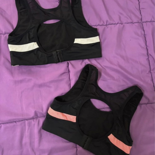Sports bras like new with back design, black