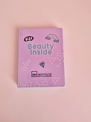 Metal double mirror Beauty Inside purple - turquoise new 5.5x6.5cm