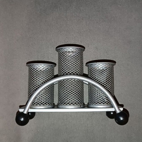 Metallic silver office set like new, 2 pieces
