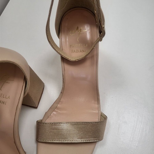 Mariella Fabiani sandals like new, pink gold leather platform heels