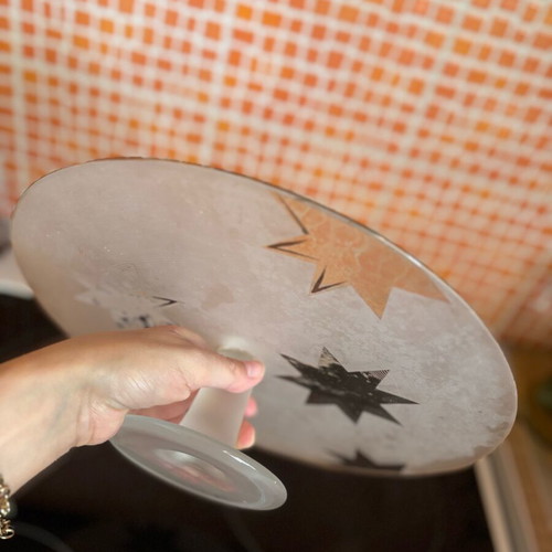 Glass serving platter for sweets new