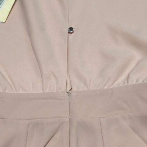 Jumpsuit with rhinestone straps like new, pink nude