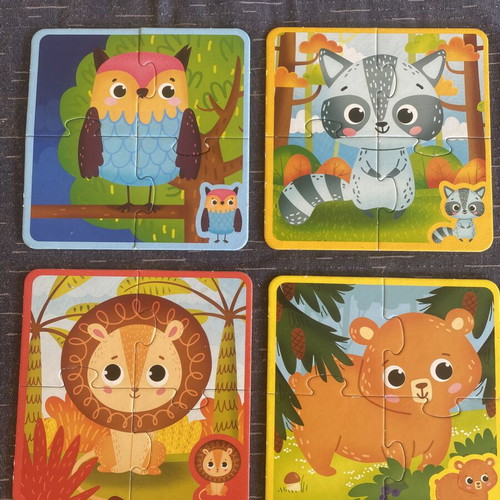 Montessori puzzle box used, 6 puzzles for preschool children