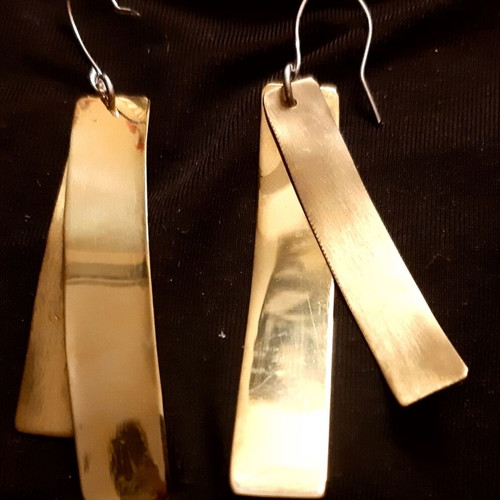 Iris Earrings new, silver 925 with copper, handmade