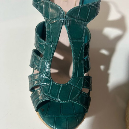 Miu Miu platform sandals like new, size 38.5, green turquoise