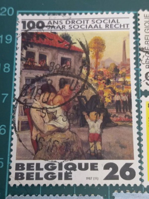 Belgium 1987 stamp like new, 100th anniversary of social welfare