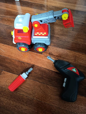 Elc Fire Truck toy like new with functional drill and batteries