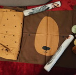 Children's room set with new bedding and forest animal stickers