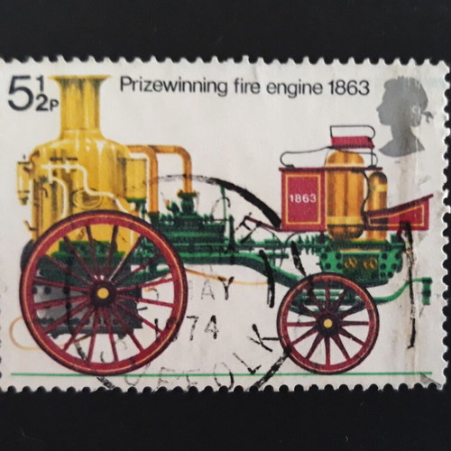 Σφραγίδα Great Britain 1974 Prizewinning Fire Engine 1863 μεταχειρισμένη