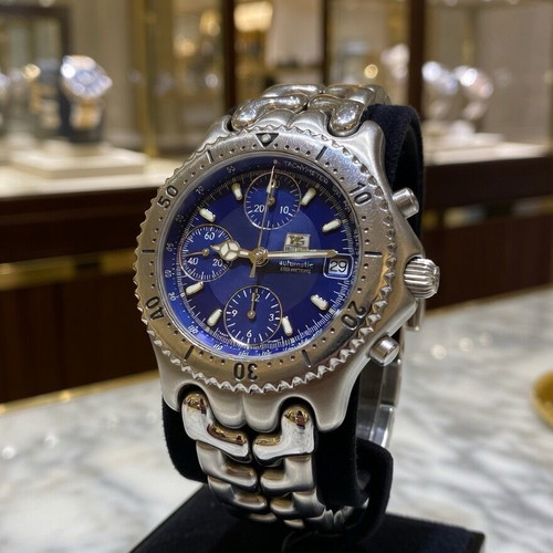 TAG Heuer Blue Automatic Valjoux Swiss Chronograph 39mm 200m CG2111-RO like new