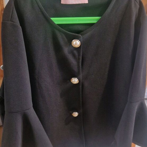 Bolero jacket black, like new, size L with flared sleeves