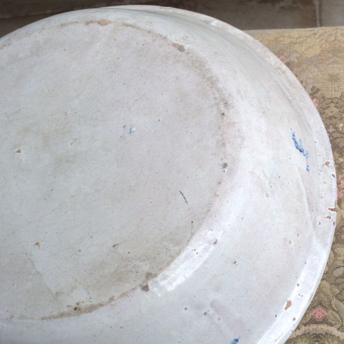 Large used Laterza ceramic dish from Puglia, Italy 1800s