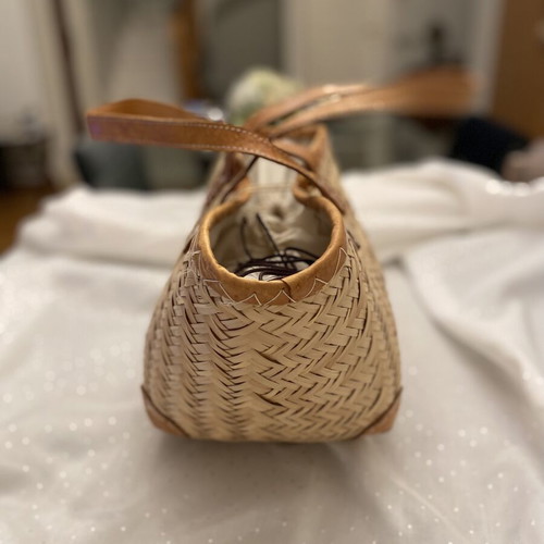 Summer Handbag new, straw with leather details and straps