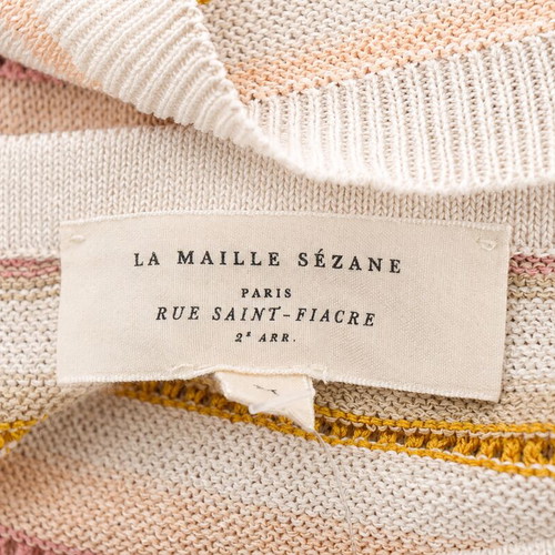 Sézane knit tank top like new, cream with yellow pink khaki stripes
