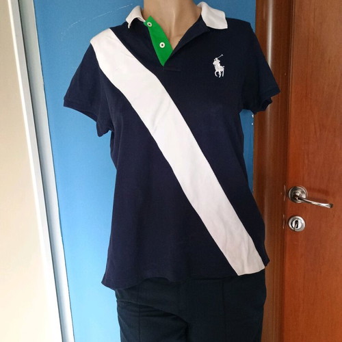 Ralph Lauren Golf Polo Shirt Blue Big Pony, Tailored Fit, Size L Like New