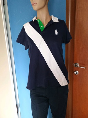 Μπλούζα γκολφ Ralph Lauren μπλε πόλο Big Pony, προσαρμοσμένη γραμμή, νούμερο L σαν καινούργιο