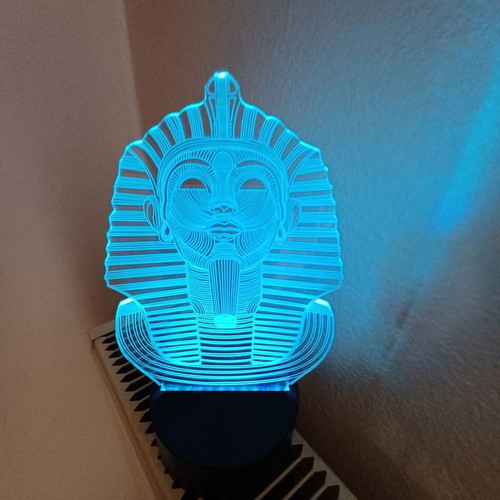 Pharaoh 3D Night Light Lamp like new with 8 colors and touch mode