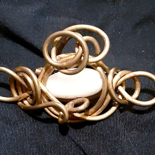 Nefertiti brooch with natural white agate, UniqueJewerly handmade