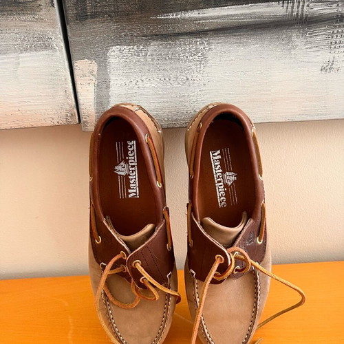 Masterpiece shoes like new, brown boat shoes size 44
