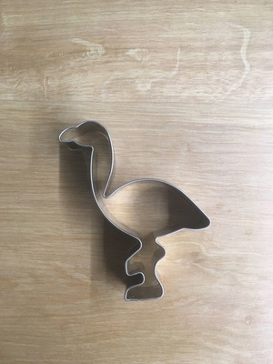 Flamingo cookie cutter like new stainless steel