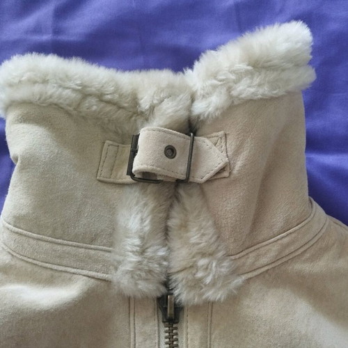 Event leather jacket used, beige, size M