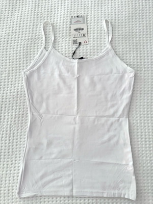 Zara Basic top white strap medium size new