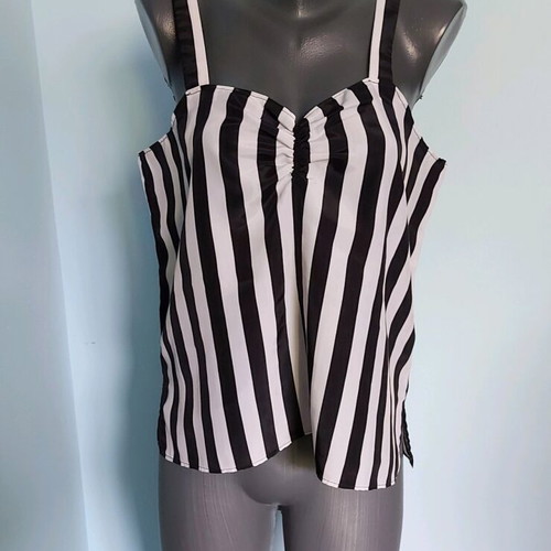 Silk Bustier Top like new, vertical stripes, sizes L/XL