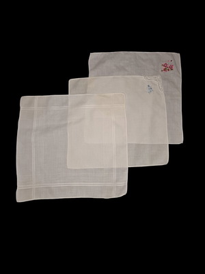 Vintage handbag handkerchiefs used, pack of 3 pieces