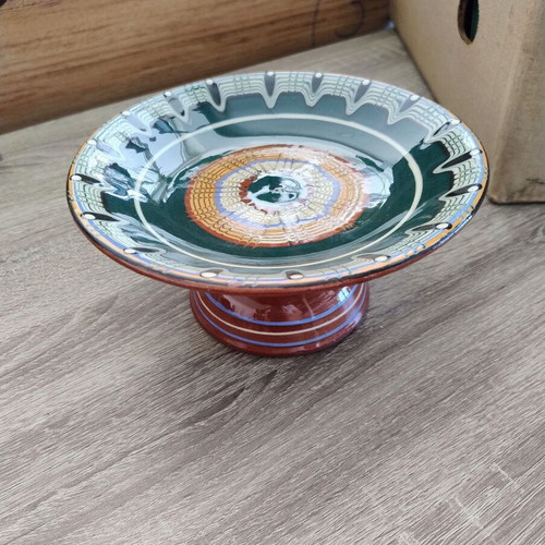 Clay compote with traditional design like new