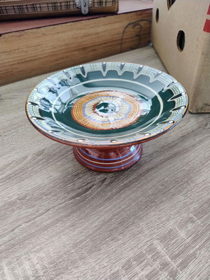 Clay compote with traditional design like new