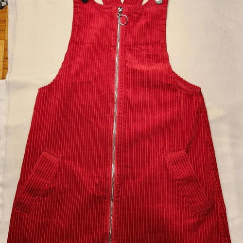 Corduroy dress salopette like new, red, size S