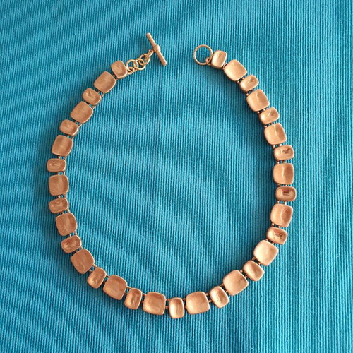 Anne Klein vintage choker necklace used, gold tone