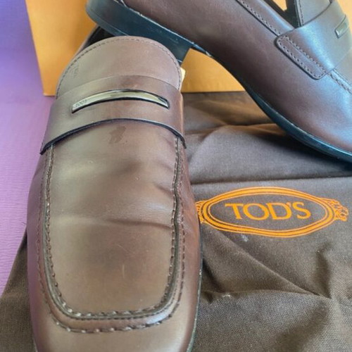 Tod’s Benson moccasins like new, brown leather, size 44