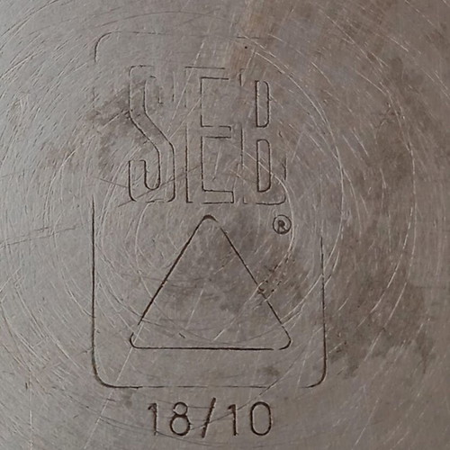 Vintage SEB Multipurpose Frying Pan Stainless Steel 18/10 29cm with Fissler Inox Lid used
