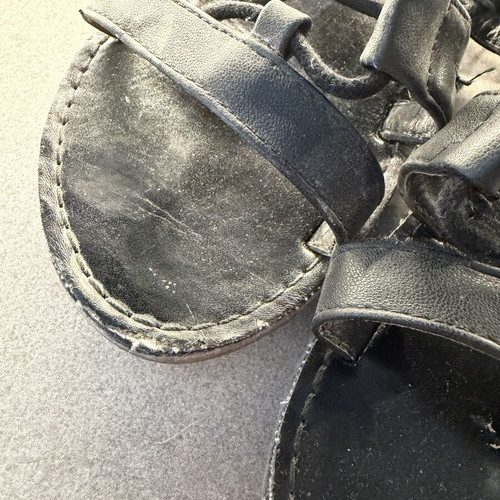 Bozikis black leather sandals used, ancient Greek style