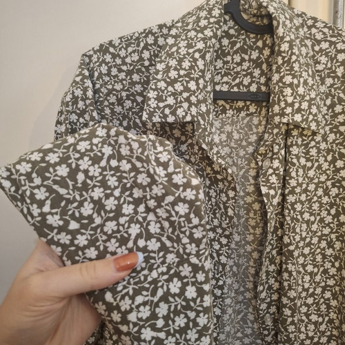 Mango floral shirt like new, XS, white and green