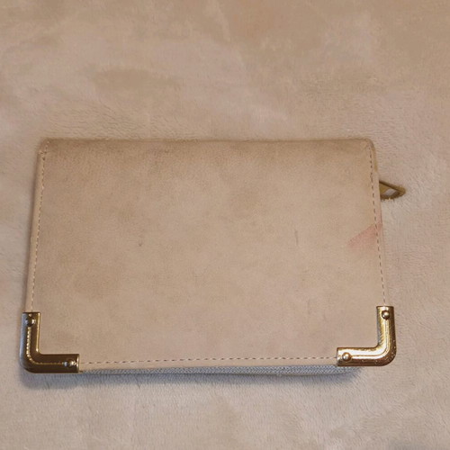 Abbey wrist wallet used, beige with gold details
