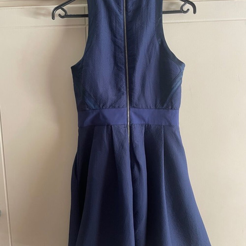 Elisabetta Franchi cocktail dress dark blue like new, Italian 44