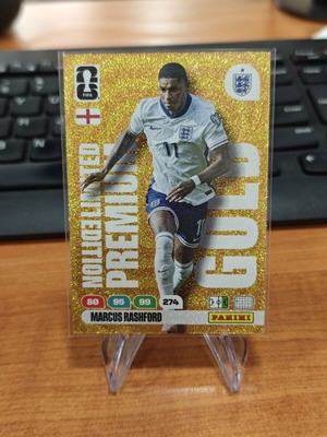 Marcus Rashford Panini Adrenalyn XL Premium Gold Limited Edition Card