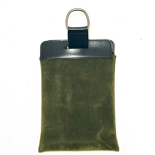 Paco Rabanne small suede green purse used