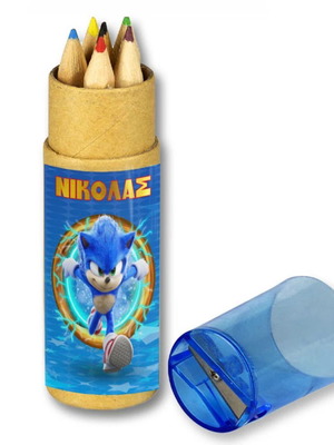 Sonic colored pencils new, 10 pieces with personalization