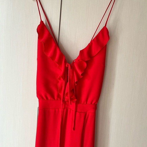 Long backless dress red like new