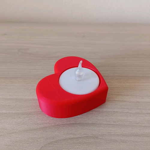 Heart tealight holder new, plastic, red