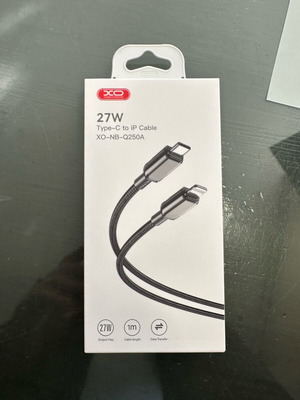 Καλώδιο Φόρτισης και Data Lightning 1m Μαύρο XO NB-Q250A καινούργιο