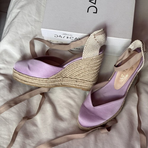 Sante Satin Lilac Espadrilles Like New, Size 38